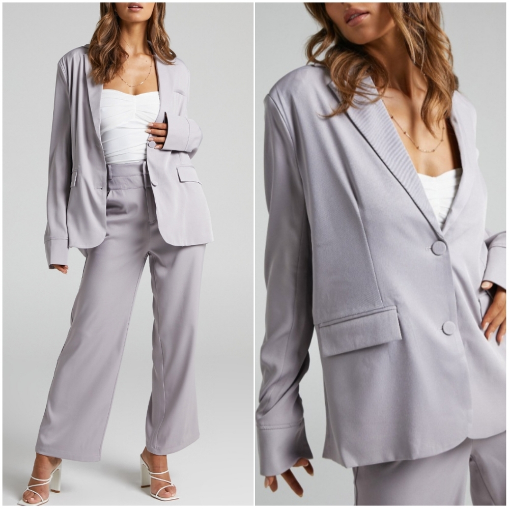 4th & Reckless Oversized Lilac Blazer Turn Back Cuff XL NWOT